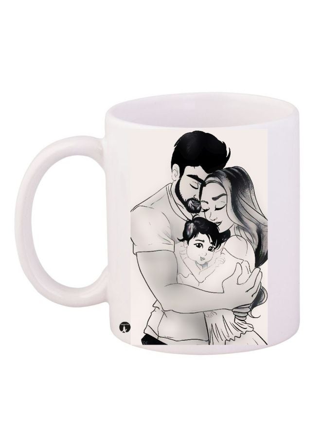 RYN Family Printed Coffee Mug White/Black 11ounce