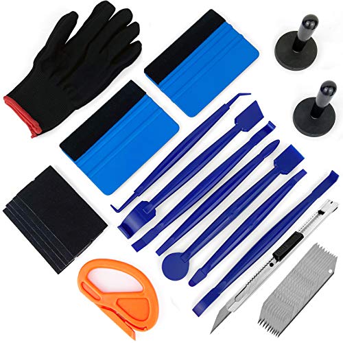 CARTINTS Car Install Tools for Vinyl Wrap, Vehicle Tint Window Film Kit Includes Vinyl Wrap Magnets, Edge Trimming Tools, Felt Squeegee, Wrapping Cutter, 9mm Knife - Image 1