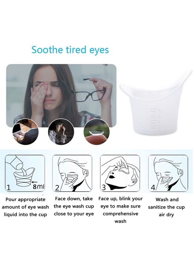 FOYARA Gdeal Eye Bath Silicone Eye Wash Cup Set of 12 for Refresh and Clean Tired Eyes - Image 4