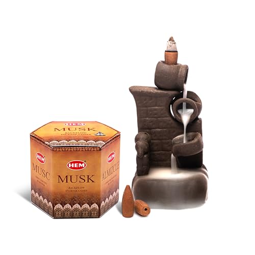Hem Musk Backflow Incense Cones | Natural and Charcoal-Free | Long-Lasting Aroma for Positivity, Relaxation & Stress Relief | Ideal for Meditation & Gifting | Pack of 40 Cones - Image 2