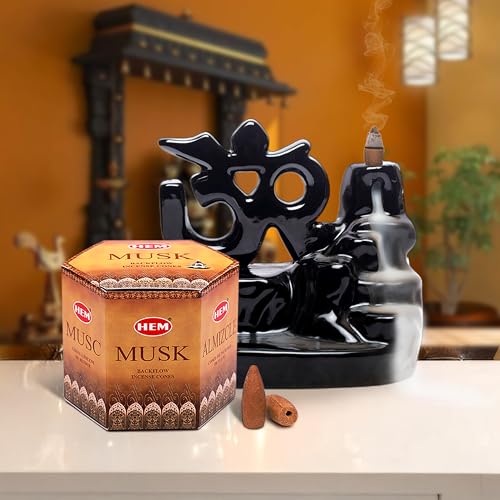 Hem Musk Backflow Incense Cones | Natural and Charcoal-Free | Long-Lasting Aroma for Positivity, Relaxation & Stress Relief | Ideal for Meditation & Gifting | Pack of 40 Cones - Image 3