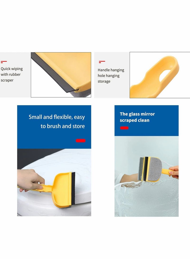 KASTWAVE Glass Cleaning Brush, 2 in 1 Portable Double Sided Window Squeegee Cleaning Tool Washing Equipment Sponge Automobile Glass Wiper, Window Scrubber for Car Glass and Household Glass Cleaning - Image 5
