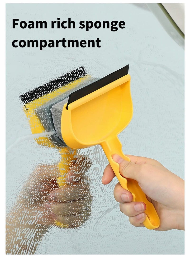 KASTWAVE Glass Cleaning Brush, 2 in 1 Portable Double Sided Window Squeegee Cleaning Tool Washing Equipment Sponge Automobile Glass Wiper, Window Scrubber for Car Glass and Household Glass Cleaning - Image 3