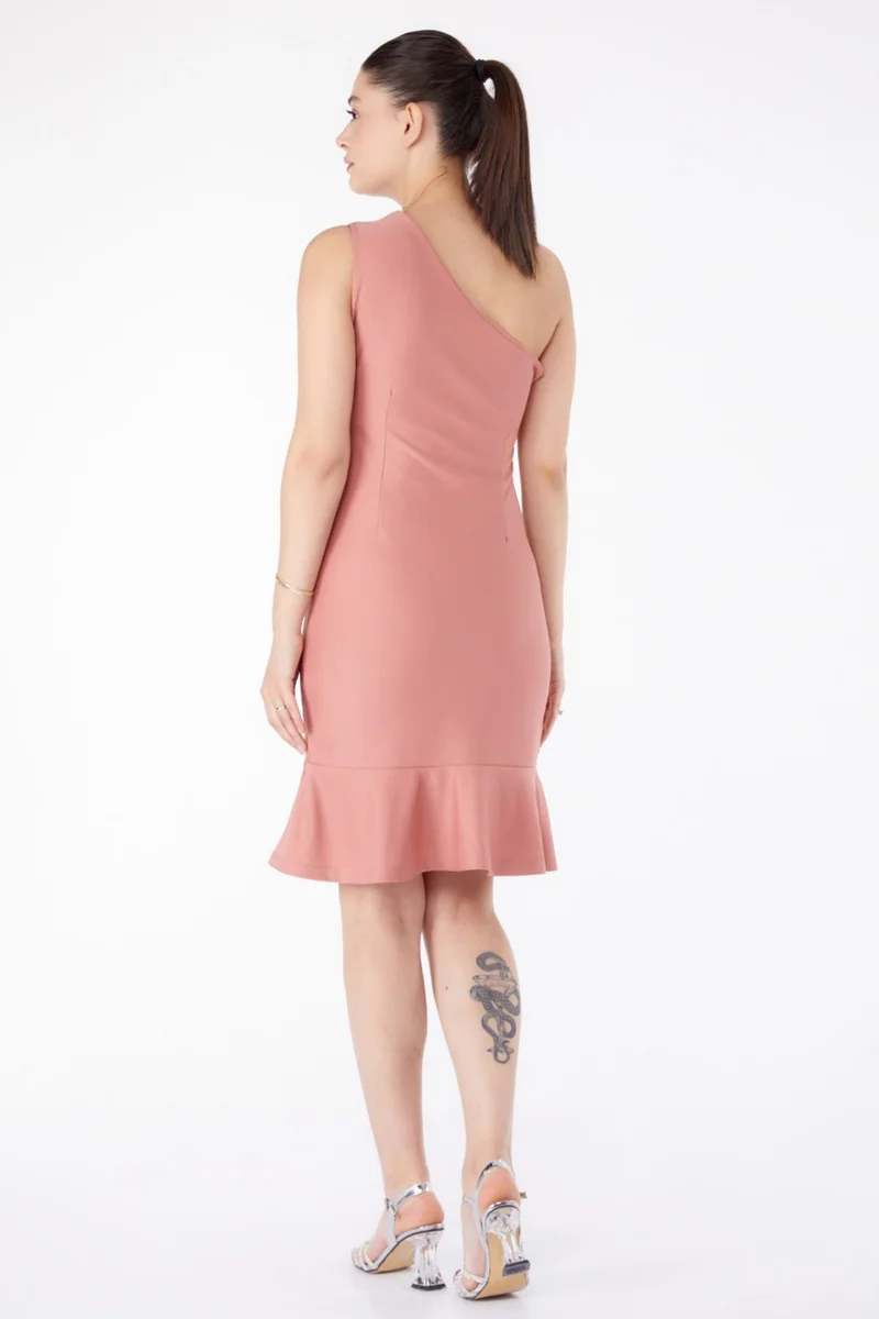 Tofisa Plain Mid Women's Pink Stone Evening Dress - 13183