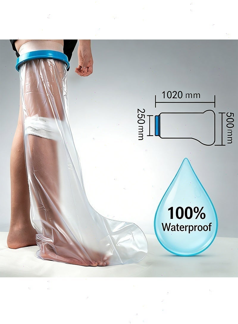 Yoawllty Cast Cover for Shower, Adult Waterproof Cast Protector for Foot, Reusable Shower Boot Cast Bag for Showering After Surgery Watertight Seal to Keep Cast and Bandage Dry - Image 1