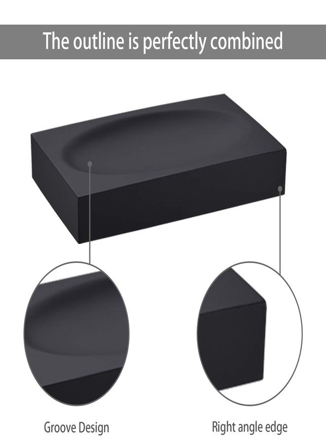 JINCROP Black Resin Soap Dish Bathroom Home, Black Soap Saver Soap Holder Bathroom or Shower for Kitchen Modern Accessory - Image 4