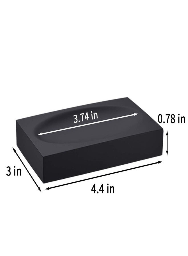 JINCROP Black Resin Soap Dish Bathroom Home, Black Soap Saver Soap Holder Bathroom or Shower for Kitchen Modern Accessory - Image 3