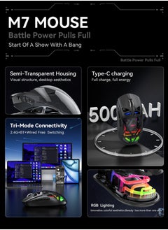 Generic Lightweight Wireless Gaming Mouse, 36k DPI, 93g Ultralight - 300 Hour Battery, (2.4GHz/Wireless/Wired) Mouse for Win/Mac/Android/IOS - Black  - Image 3
