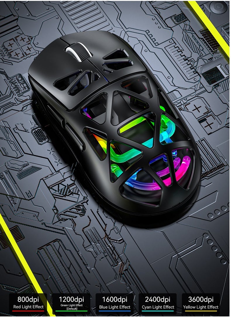 Generic - Lightweight Wireless Gaming Mouse, 36k DPI, 93g Ultralight - 300 Hour Battery, (2.4GHz/Wireless/Wired) Mouse for Win/Mac/Android/IOS - Black - Image 1