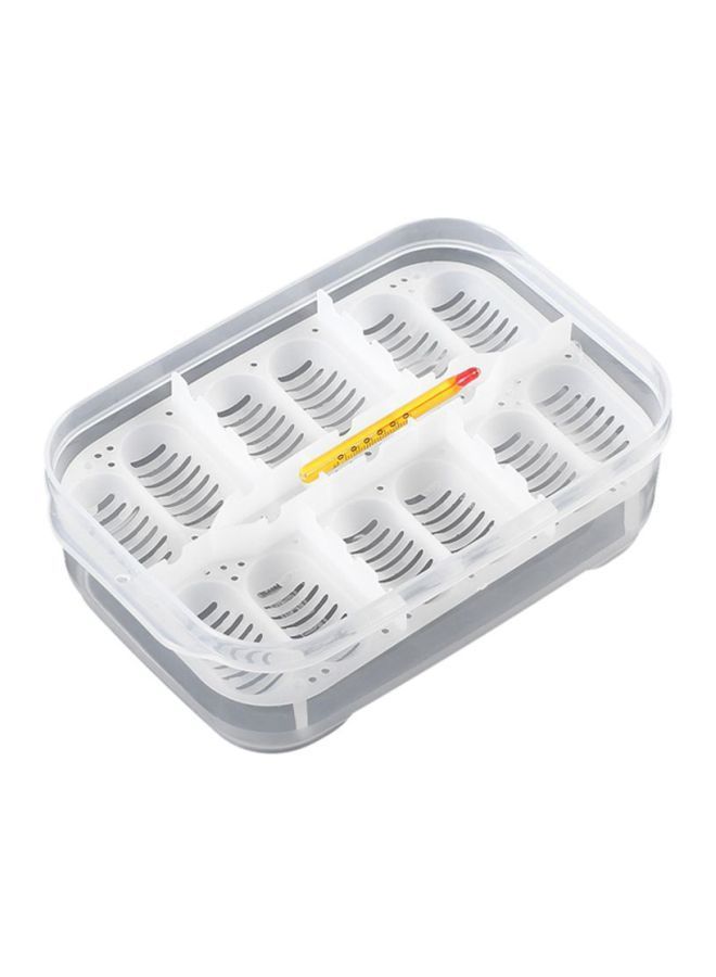 NIBEMINENT 12-Holes Reptile Egg Incubation Tray With Thermometer Clear - Image 4