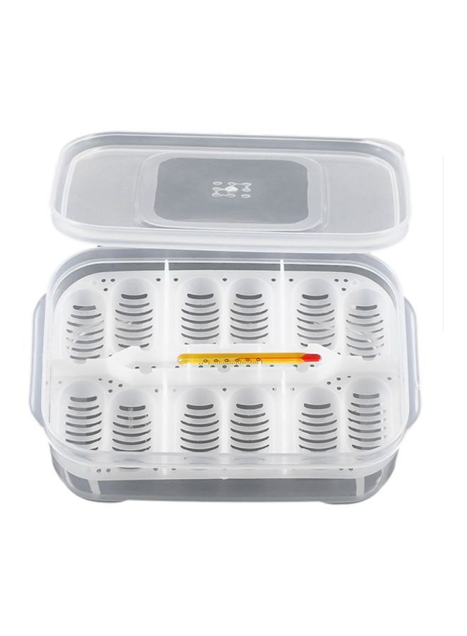 NIBEMINENT 12-Holes Reptile Egg Incubation Tray With Thermometer Clear - Image 5
