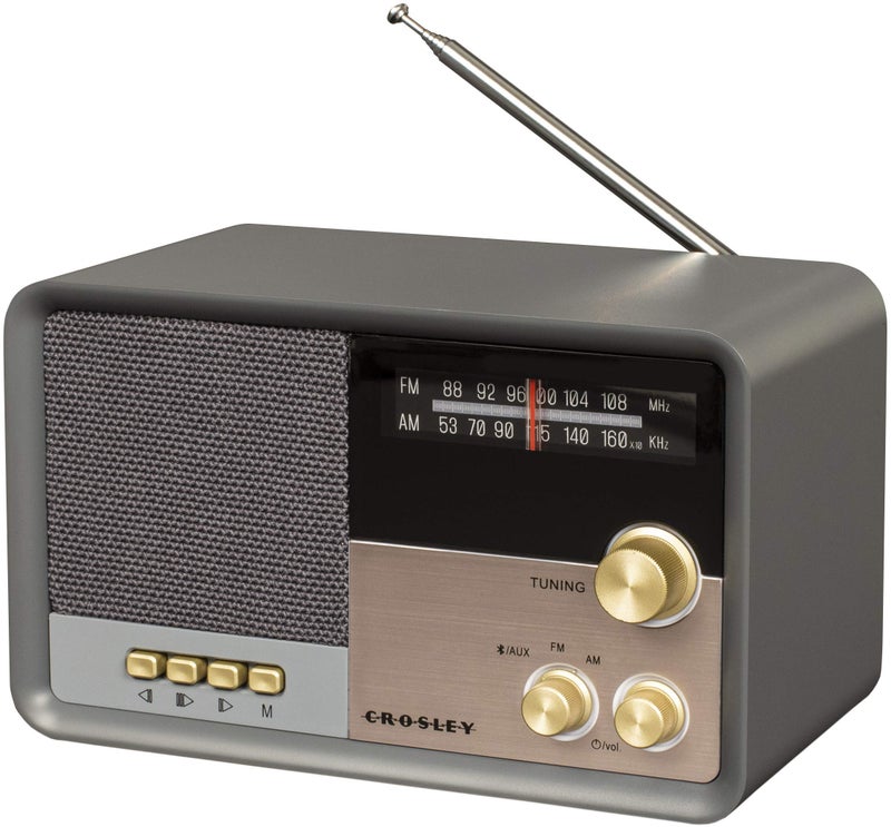 Crosley CR3036D-CL Tribute Vintage AM/FM Bluetooth Radio, Charcoal - Image 2