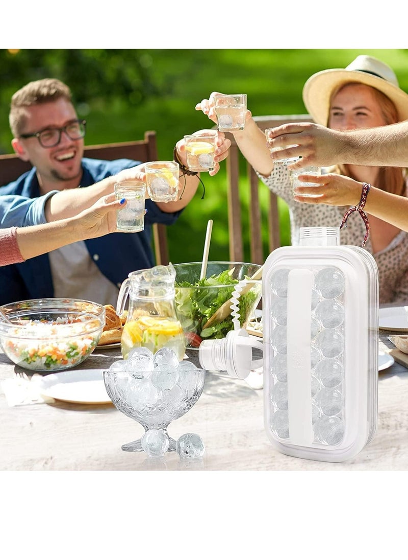 ELTRAZONE - Ice Cube Molds 2 in 1 Portable Ice Ball Maker Easy to Make 17 Grids Reusable& Easy operation Suitable for Home Party Beer Whiskey Juice Champagne - Image 1