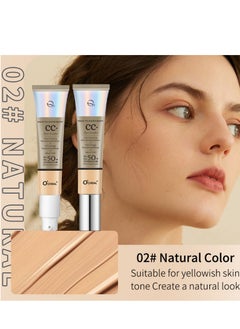 OCHEAL CC+ Color Correcting Cream, Full Coverage Foundation With SPF 50+ Whitening Sunscreen, Color Correcting And Brightening Face Cream, Skin Tone Adjusting CC Cream, Ivory  - Image 2