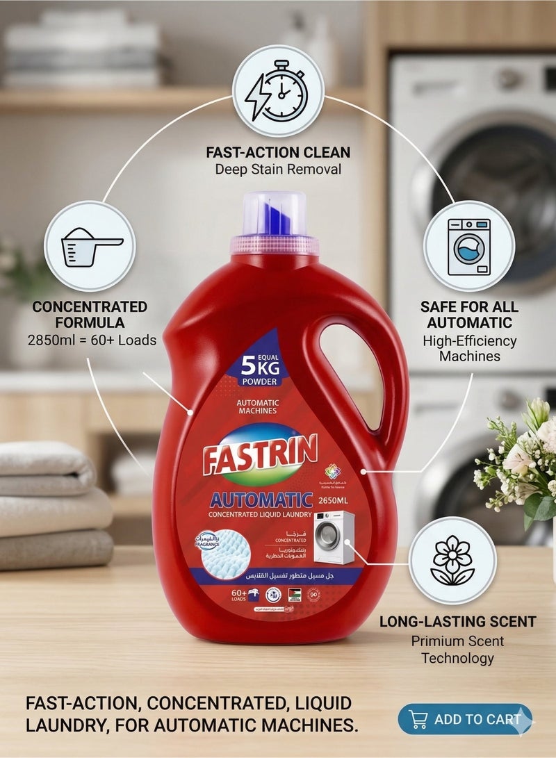 Fastrin Power Gel Laundry Detergent 2.8L Red Flower - Image 1