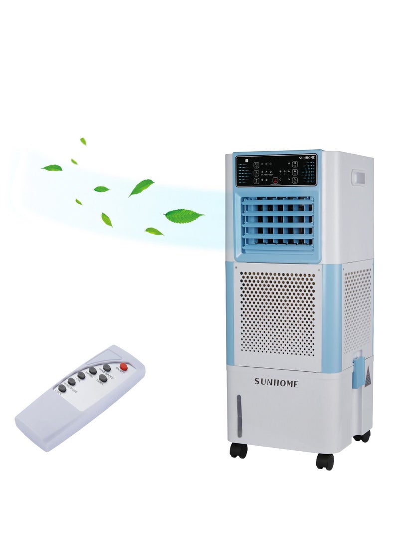 Sunhome - 3-in-1 Multifunctional Air Humidifier Fan Air Cooler With Remote Control 18L 90W White Blue - Image 1