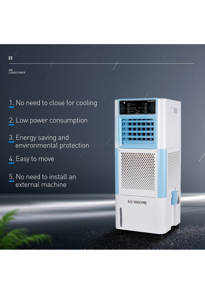 Sunhome - 3-in-1 Multifunctional Air Humidifier Fan Air Cooler With Remote Control 18L 90W White Blue - Image 1