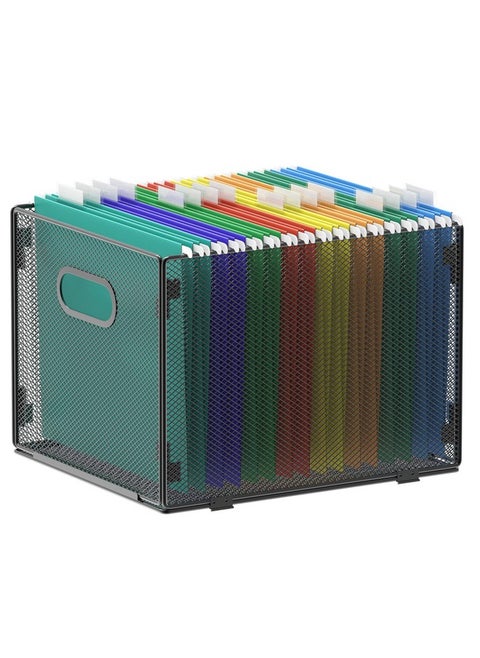 samstar Hanging File Organizer, Mesh File Folder Organizer File Crate File Cabinet Inserts Storage Box, Letter Size