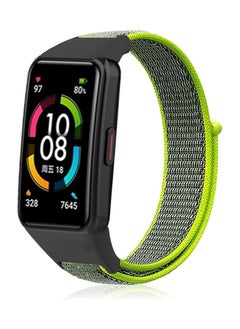 Generic Nylon Band for Honor Band 6/Huawei Band 6 Pro/Huawei Band 6,Nylon Watch Strap Sport Wristband Soft Replacement Watch Strap Adjusable Wrist for Women Men (Lemon Green)  - Image 1