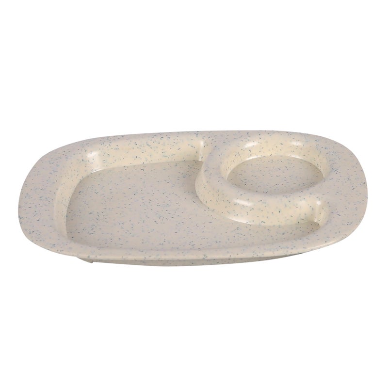CORNET Polyproplene Chilla Plate with Dip | Microwave Safe | for Snacks | Fancy Plates (Ivory, Set of 4) (8 * 5.5 * 1 Inches) - Image 2