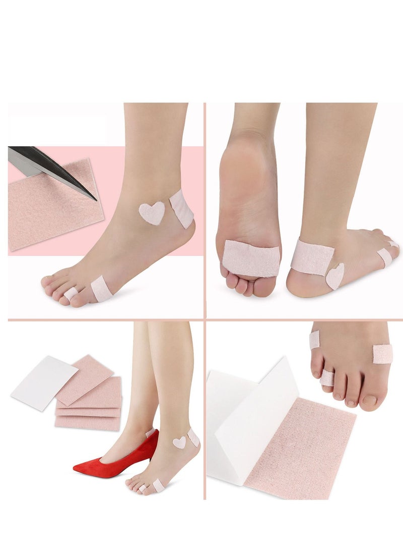 Excefore - 35 Sheets Moleskin Tape Adhesive Pads Shoe Padding Blister Prevention Flannel Pads, Foot Heels Protection, for Boots Hiking Reduce Friction Pain - Image 1