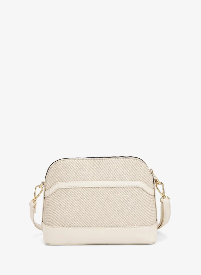 Flora Bella By Shoexpress CREAM Flora Bella Textured Crossbody Bag with Detachable Shoulder Strap for Women | Best Price UAE