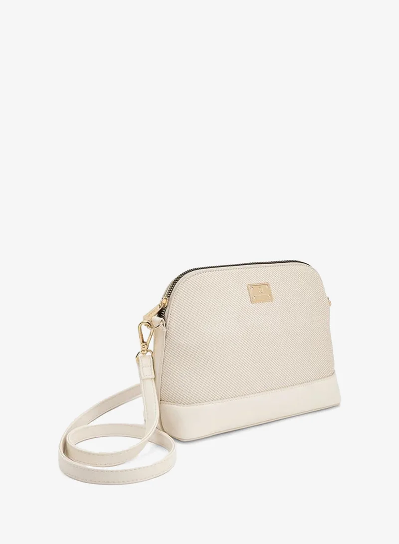 Flora Bella By Shoexpress CREAM Flora Bella Textured Crossbody Bag with Detachable Shoulder Strap for Women | Best Price UAE