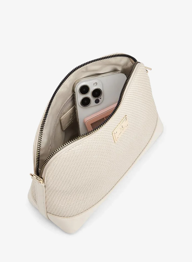 Flora Bella By Shoexpress CREAM Flora Bella Textured Crossbody Bag with Detachable Shoulder Strap for Women | Best Price UAE
