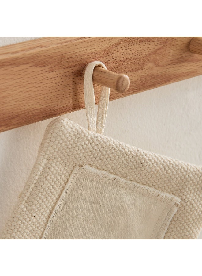 Home Box Bella Woven Cotton Square Small Potholder with Canvas Patch - 15 cm - Image 3