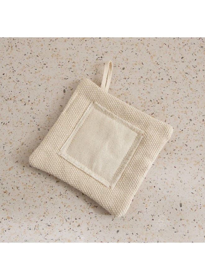 Home Box Bella Woven Cotton Square Small Potholder with Canvas Patch - 15 cm - Image 2