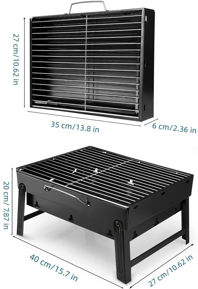Uten Charcoal Barbecues, Barbecue Grill, BBQ Grill, Portable Folding Charcoal Barbecue Grill Stainless Steel Charcoal Grill for Outdoor Cooking Camping Hiking Picnics - Image 5
