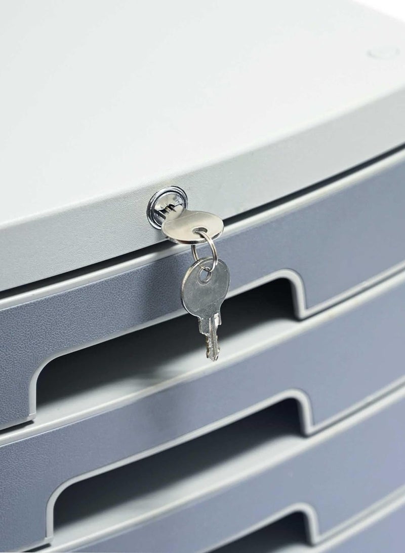 FIS 5 Layers Cabinet with Key Grey - FSOTUS-26K - Image 4