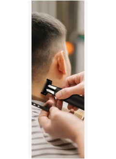 GREEN LION Dual Edge Bi-Directional Blades Trimmer / One Blade Pro Hair Trimmer / 1,2,4,6 mm Combs / Stainless Steel Blade with 4 Combs Guard / Rechargeable Shaver / Hair Shaver - Black  - Image 3
