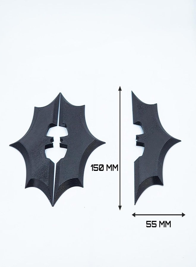 Cubix3D 3D Printed Bat Throwing Star - Hero Inspired Set of 3 | Black Pretend Play Game Props for Kids | Harmless Plastic Accessory for Gamers & Cosplay - Image 2