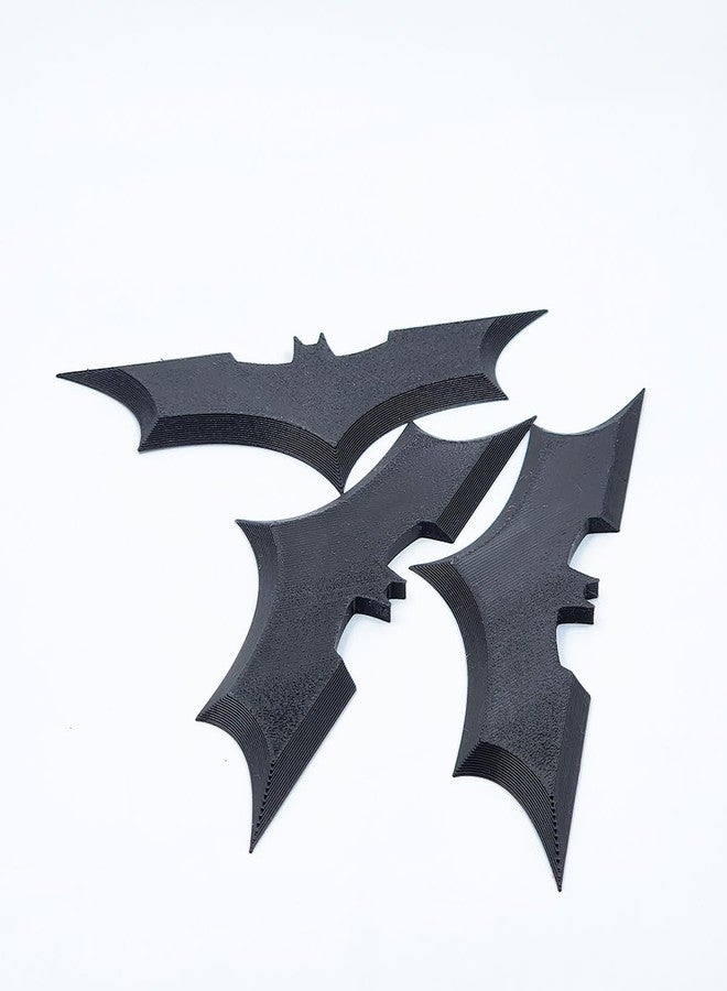 Cubix3D 3D Printed Bat Throwing Star - Hero Inspired Set of 3 | Black Pretend Play Game Props for Kids | Harmless Plastic Accessory for Gamers & Cosplay - Image 5