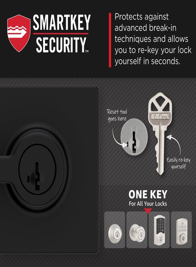 كويكسيت مقبض باب Kwikset Casey مع قفل ومفتاح، ذراع خارجي قابل للعكس وآمن، مناسب للمداخل الأمامية وغرف النوم، أسود مطفي، مقاوم للعبث، مزود بنظام إعادة برمجة المفتاح الذكي ونظام Microban الأمني - Image 4
