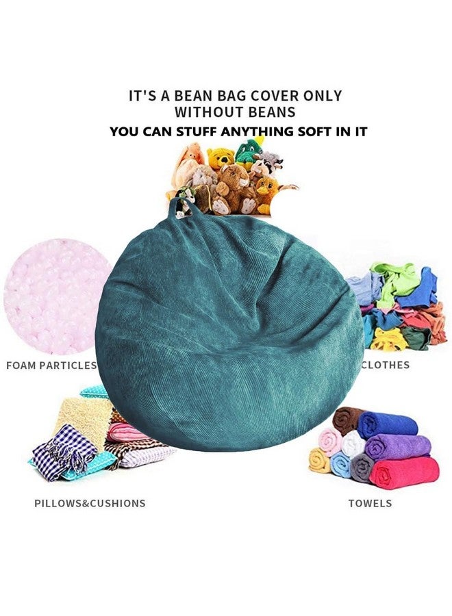 Kisoy Bean Bag Chair Cover (No Filler) Stuffed Animal Storage Bean Bag Cover Pets Dogs/Cats Lazy Beds. Washable Ultra Soft Corduroy Stuffed for Organizing Plush Toys or Textile, Sack Bean Bag - Image 3