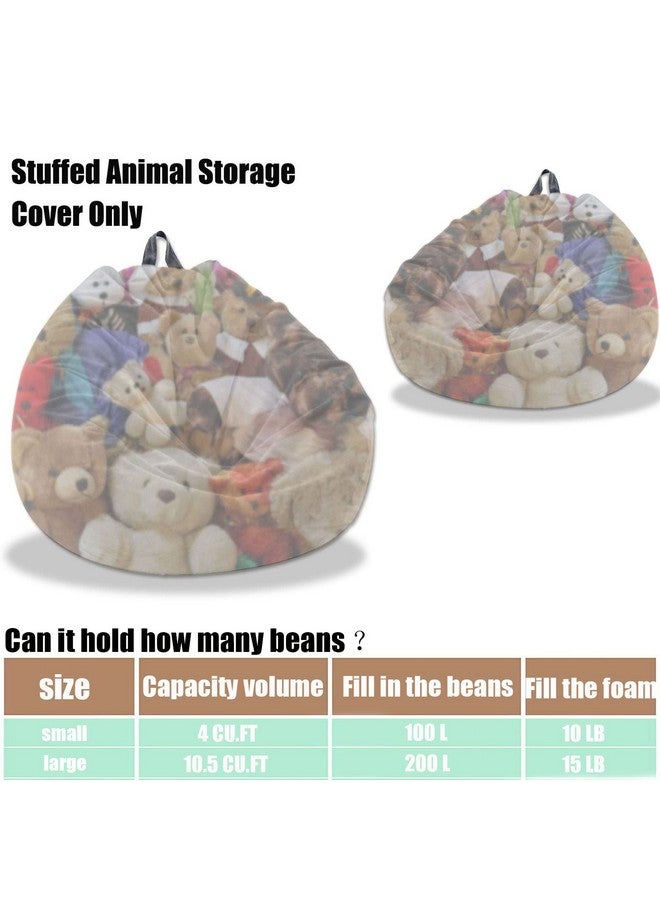 Kisoy Bean Bag Chair Cover (No Filler) Stuffed Animal Storage Bean Bag Cover Pets Dogs/Cats Lazy Beds. Washable Ultra Soft Corduroy Stuffed for Organizing Plush Toys or Textile, Sack Bean Bag - Image 2