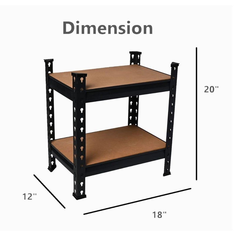 Golden Bird Golden bird 20 X 18 X 12 inches Storage Shelf 2Tier Heavy Duty Garage Metal Shelving Large Utility Rack Closet Organizers and Storage Organization and Shoe Organizer Small - Image 3