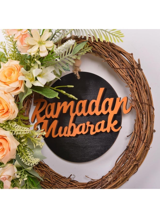أكسلوت أكاليل زينة رمضان مبارك، إكليل رمضان، إكليل عيد مبارك رمضان، ديكور باب أمامي، أكاليل مبارك، لتزيين الجدران والنوافذ الداخلية والخارجية في المنازل الريفية - Image 5