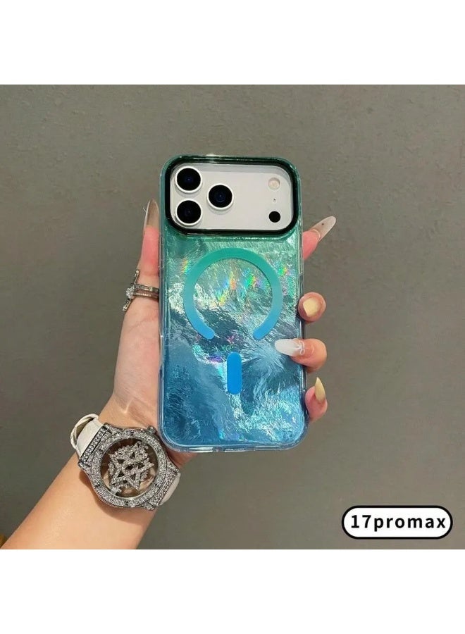 شي إن غطاء هاتف مغناطيسي بنمط تدرج لون الجليد متوافق مع آيفون 17 برو ماكس