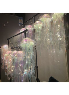 Generic DIY Jellyfish Night Light,  Portable Hanging Glitter Iridescent Jellyfish Kit, Little Mermaid Party Decoration Party Supplies (Green)  - Image 4
