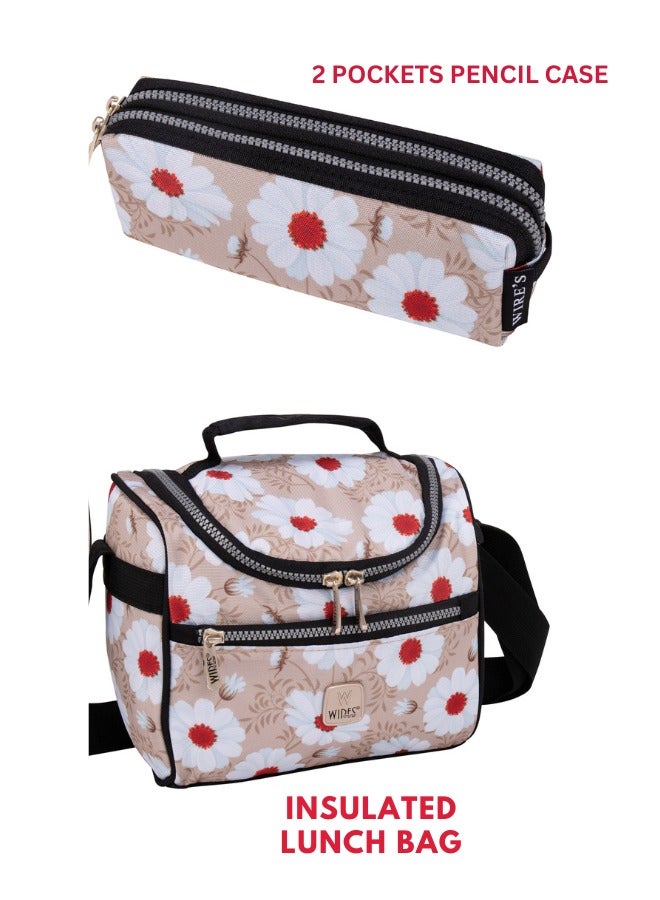 Wires 3 Piece Kids School Trolley Bag laptop compartment 4 Wheels With Lunch bag & Pencil Case  - Image 3