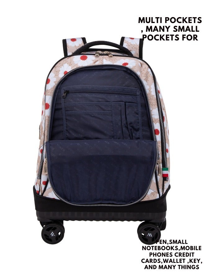 Wires 3 Piece Kids School Trolley Bag laptop compartment 4 Wheels With Lunch bag & Pencil Case  - Image 4