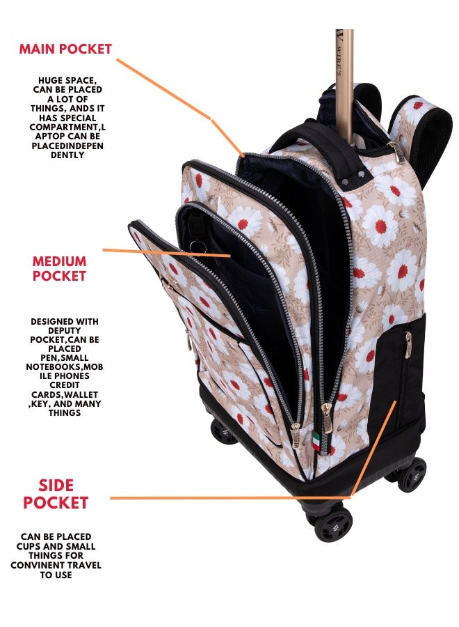 Wires 3 Piece Kids School Trolley Bag laptop compartment 4 Wheels With Lunch bag & Pencil Case  - Image 5