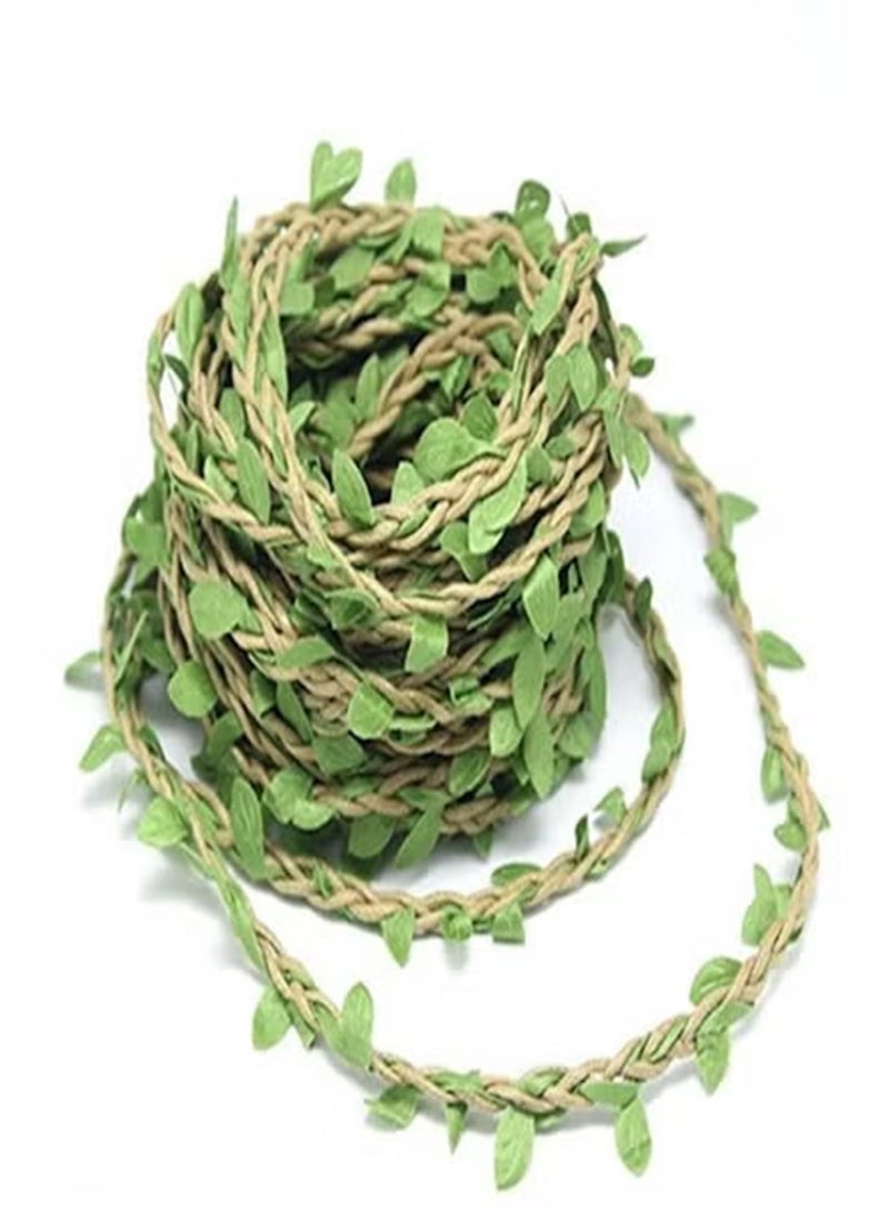 Maston 10M Width 1Cm Wax Cord With Leaves Artificial Vine Fake Plant Garland Wedding - Image 1