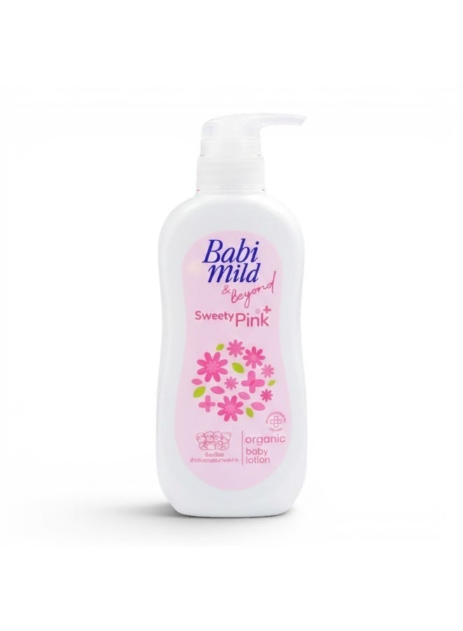 BABIMILD Babi Mild & Beyond Sweety Pink Organic Baby Lotion – Gentle Touch Moisturizing Care for Soft & Smooth Baby Skin (0+ Months)350ml - Image 1