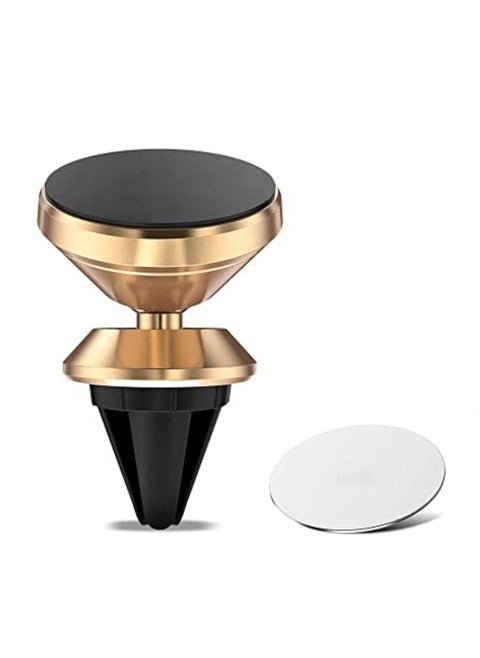 Magnetic Dashboard Car Phone Holder for Air Vent compatible with iPhone Galaxy and Pixel Series - Gold