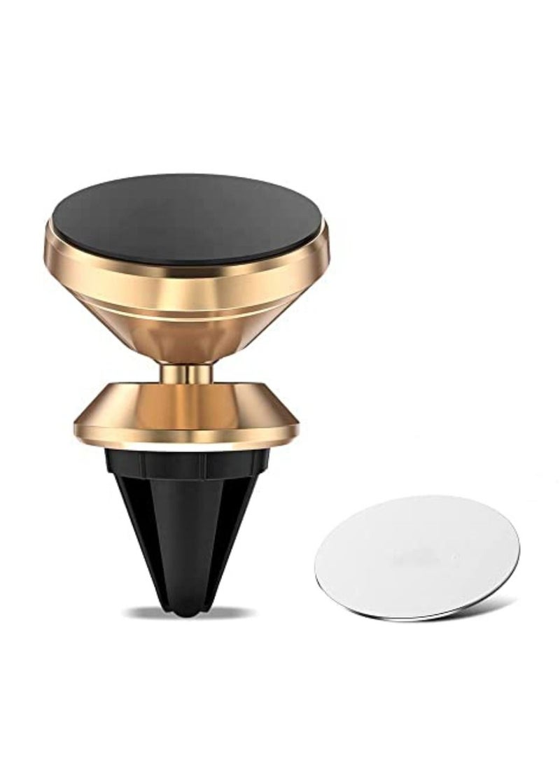 XVersion - Magnetic Dashboard Car Phone Holder for Air Vent compatible with iPhone Galaxy and Pixel Series - Gold - Image 1