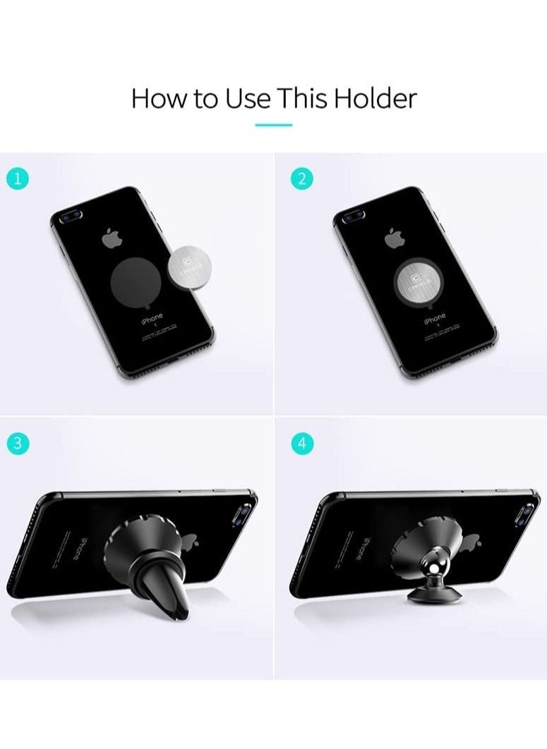 XVersion - Magnetic Dashboard Car Phone Holder for Air Vent compatible with iPhone Galaxy and Pixel Series - Gold - Image 1